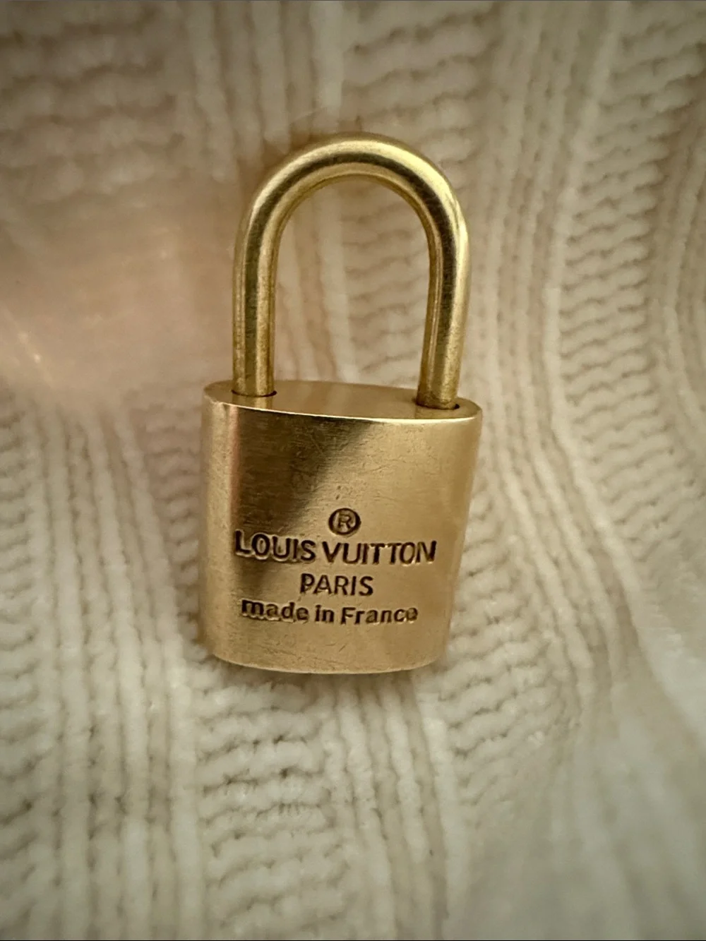 Authentic Louis Vuitton Brass-Tone Padlock with LV Monogram
